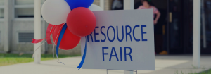 An image of a sign with the word, "Resource Fair."