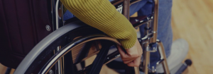 An individual using a wheelchair