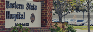 The entrance sign of the Eastern State Hospital