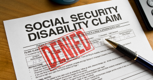 A denied social security form.