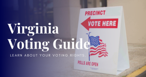 A voting sign directing eligible voters to the building entrance.