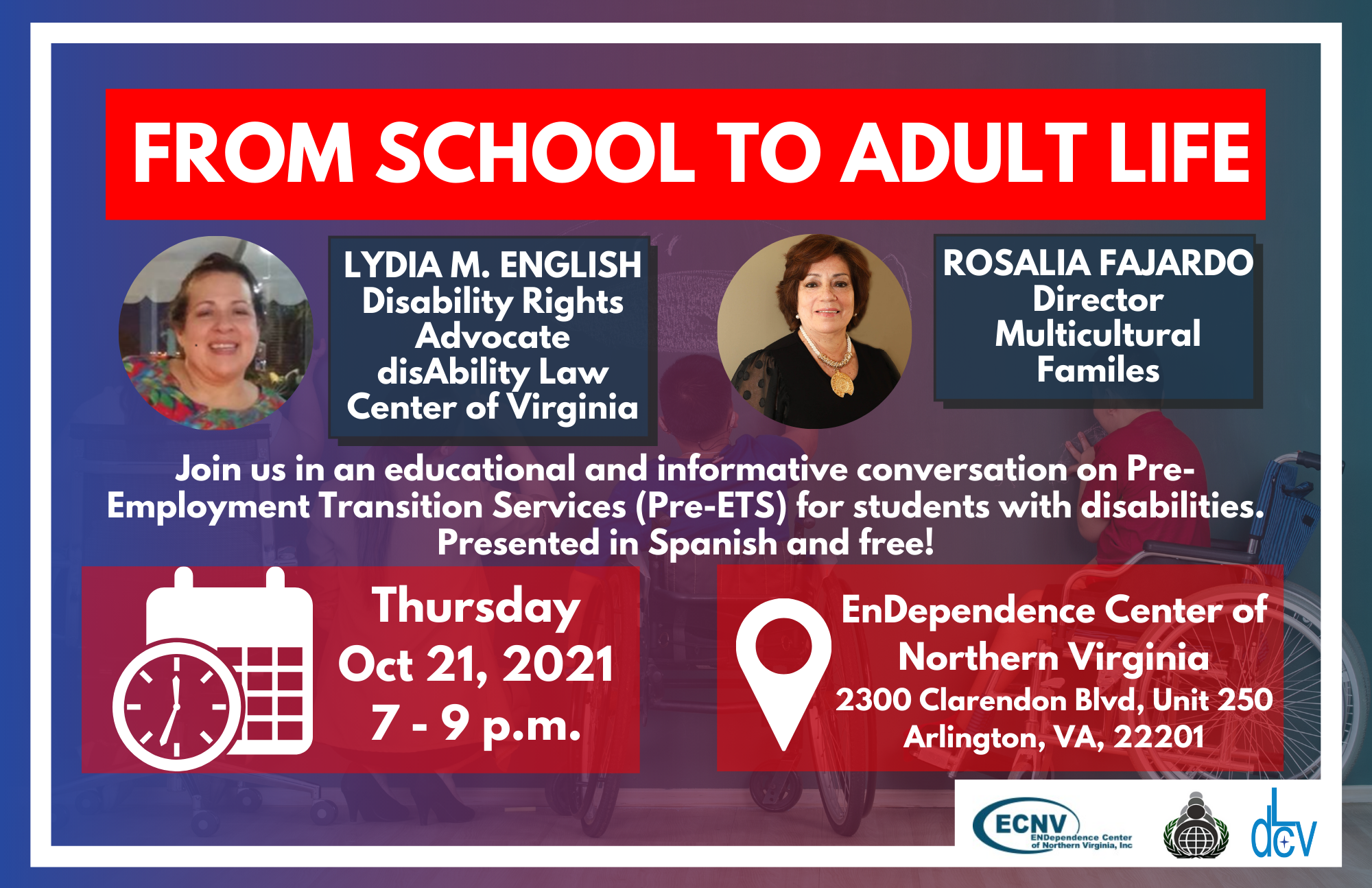 School to Adult life Event flyer