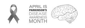 Vector illustration on the theme of Parkinson's disease (PD) awareness month observed each year during April. Silver ribbon color.